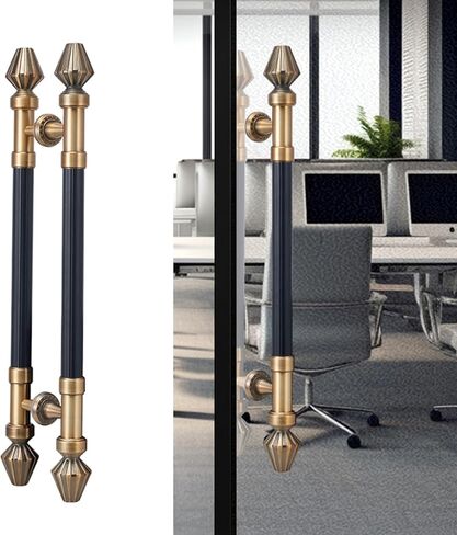 European Style Door Pull Handle Bar for Glass Wooden Barn Doors Commercial Grab Pulls (Size: 60cm x 33cm) in Saudi Arabia