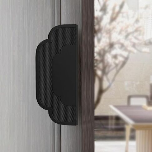 Black Aluminum Sliding Door Handle - Double Sided Patio Flower Shape Push Pull Handle for Home & Commercial Use - 400mm (15.75") in Saudi Arabia