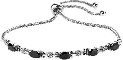 SHOP LC DELIVERING JOY Birthstone Bracelets for Women - Charm Bolo Bracelet Adjustable Engagement Anniversary Wedding Promise Gemstone Jewelry Birthday Gifts for Womens in Saudi Arabia
