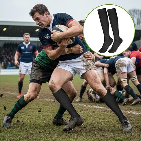 InnoHHustle 2 Pairs Soccer Softball Baseball Football Socks, Breathable Sports Training Socks Multi-sport Compression Sock Knee High Team Sport for Youth Boys Girls (Black, White) in Saudi Arabia