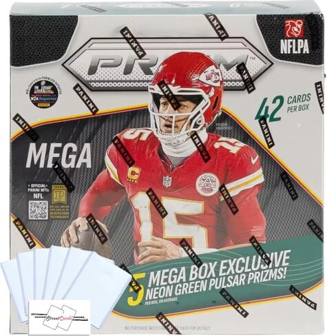 2025 Prizm Football Mega Box مع 42 بطاقة تداول + 6 أدوات تحميل علوية ومغناطيس StreetCards! in Saudi Arabia