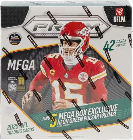 2025 Prizm Football Mega Box مع 42 بطاقة تداول + 6 أدوات تحميل علوية ومغناطيس StreetCards! in Saudi Arabia