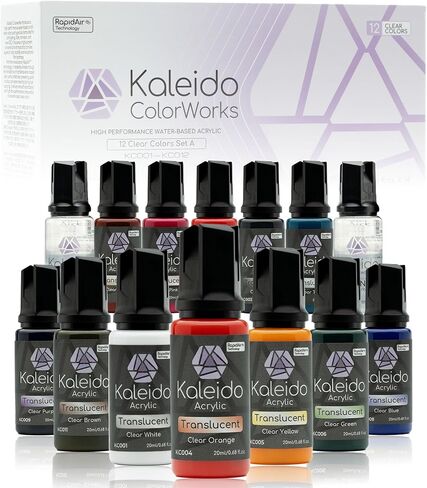 Gaahleri Kaleido Metal 12-Color Set – Water-Based Acrylic, Metallic Airbrush Paint Kit for Car Models, Gundam,Gunpla,Mecha,Pre-Thinned, High Gloss, Fast-Drying, with Thinner & Cleaner in Saudi Arabia