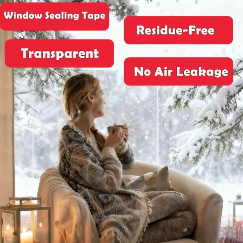 MRPAPA 2 Inch x 90 FT Window Sealing Tape,Airtight Insulation Tape that Blocks Drafts Residue-Free Clear Weather Stripping Windproof for Window/Door/Car (1) in Saudi Arabia