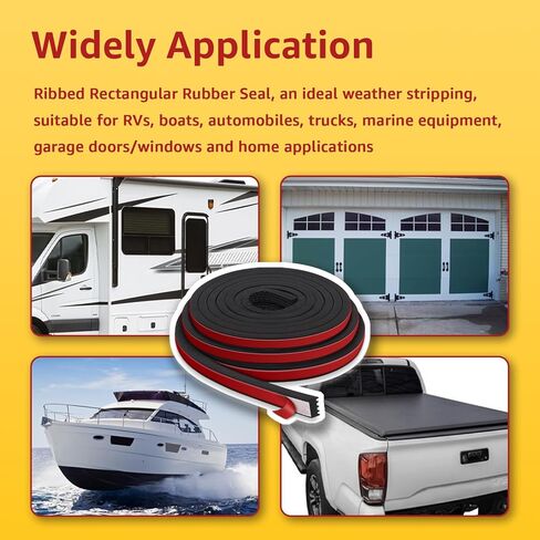 326A0004 Service Kit 30FT Extra Long Ribbed Bulkhead Seal, 3/5" x 360" Self Adhesive EPDM Foam Rubber Weather Stripping Tape for Tonneau Cover, Truck Bed, RV, Boat, Marine, Garage Door, Auto Tailgate in Saudi Arabia