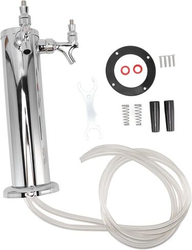 Commercial Grade Dual Tap Beer Tower Stainless Steel Kegerator with Two Faucets for Home Bar Draft Beer Dispenser in Kuwait