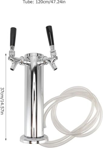 Commercial Grade Dual Tap Beer Tower Stainless Steel Kegerator with Two Faucets for Home Bar Draft Beer Dispenser in Kuwait