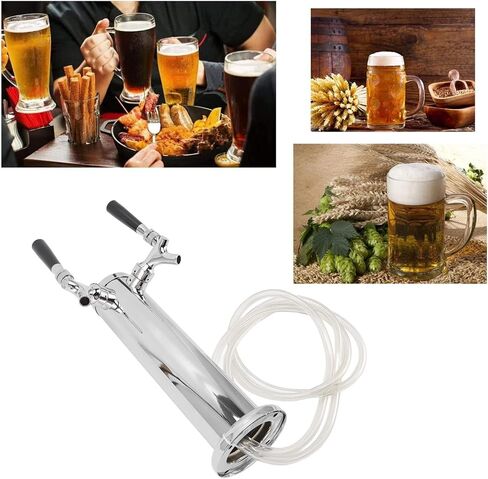 Commercial Grade Dual Tap Beer Tower Stainless Steel Kegerator with Two Faucets for Home Bar Draft Beer Dispenser in Kuwait