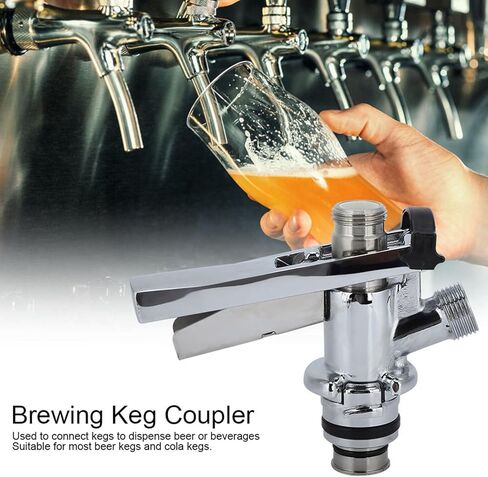 Commercial Grade Keg Coupler Universal Beer Tap Dispenser with G5/8 Thread 304 Stainless Steel and Brass for Draft Beer System Home Bar Restaurant Use in Kuwait