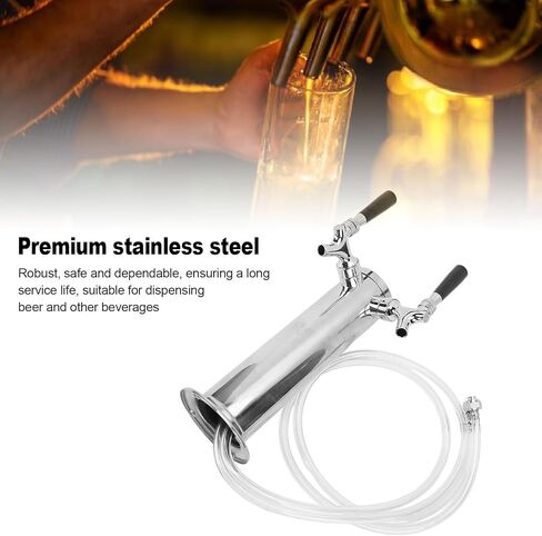 Dual Tap Beer Tower Stainless Steel Commercial Grade Dual Faucet Kegerator Dispenser for Home Bar Restaurant Pub in Kuwait