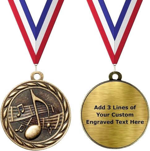 حزمة ميداليات Express مكونة من 10 (أو أكثر) ميداليات جائزة الموسيقى الذهبية مقاس 2 بوصة مع أو بدون نقش أسماء نصية مخصصة محفورة in Kuwait