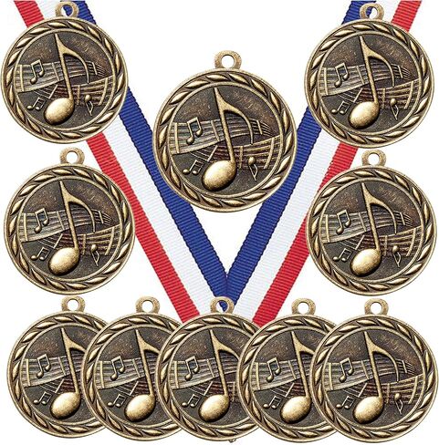 Express Medals Pack of 10 (or More) 2 Inch Gold Music Award Medals Variations with or Without Engraving Personalization Engraved Custom Text Names in Saudi Arabia