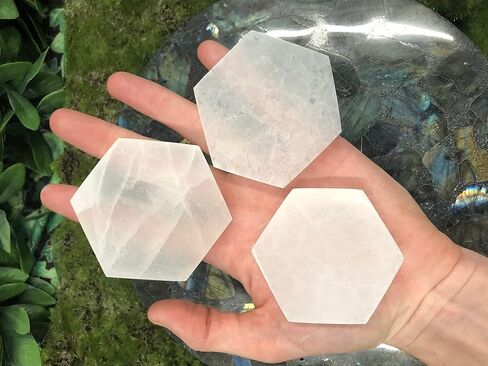 Hexagon Selenite Charging Plate Set of 3, Gorgeous Selenite Charging Tiles in Saudi Arabia