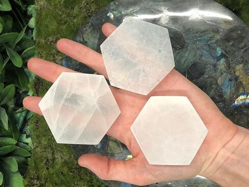 Hexagon Selenite Charging Plate Set of 3, Gorgeous Selenite Charging Tiles in Saudi Arabia