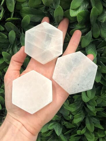 Hexagon Selenite Charging Plate Set of 3, Gorgeous Selenite Charging Tiles in Saudi Arabia