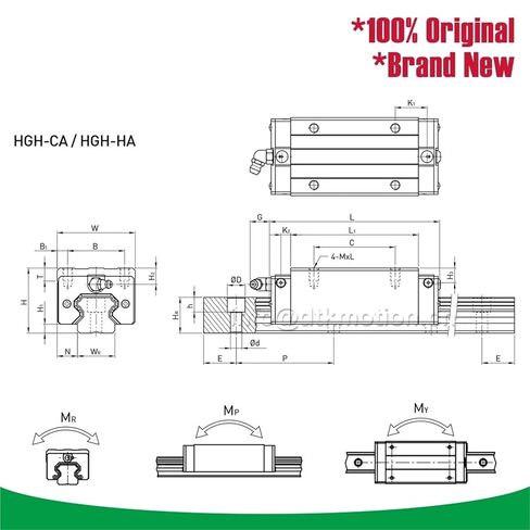 Genuine Slider Block HGH15CA HGH20CA HGH25CA HGH30CA HGW15CC HGW20CC HGW25CC HGW30CC Truck Linear Guideways Carriage((HIWIN) HGH30CA x 1) in Saudi Arabia