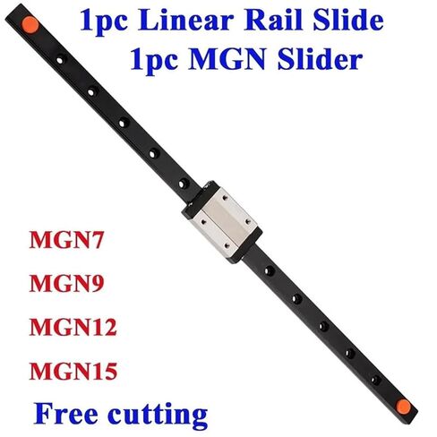 1PC Black MGN7 MGN9 MGN12 MGN15 ature Linear Rail Slide 100mm with 1PC MGN Slider Antirust Blackening Treatment(MGN15 H,200mm) in Saudi Arabia