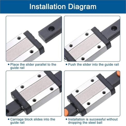 1PC Black MGN7 MGN9 MGN12 MGN15 ature Linear Rail Slide 100mm with 1PC MGN Slider Antirust Blackening Treatment(MGN15 H,200mm) in Saudi Arabia