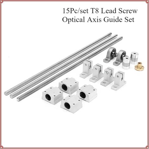 T8 Dual Lead Screw Guide Linear Rail Optical Axis KP08 SCS8UU 200mm Coupling Bearings Mounting Block SK8 Shaft Support in Saudi Arabia