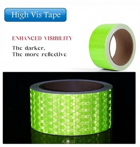 شريط أمان عاكس عالي الوضوح، شريط فلورسنت، 1 بوصة × 30 قدم، أخضر فلورسنت in Kuwait