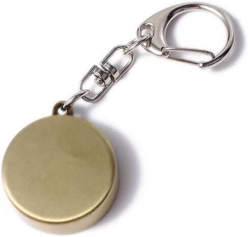 بوصلة معدنية من سبائك الزنك الذهبية مع سلسلة، حلقة مفاتيح بوصلة للتخييم، أدوات ملاحة لسلسلة المفاتيح، حلقة مفاتيح، بوصلات، إلكترونيات وأدوات ترفيهية in Kuwait