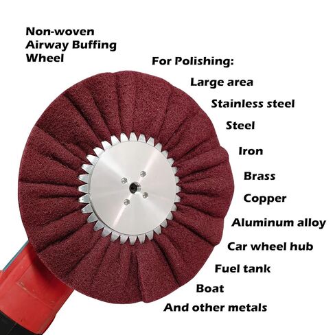 9 Inch x 2 Section Satin Non Woven Abrasive Airway Buffing Wheel for Angle Grinder, 5/8 Inch Arbor Hole, Medium Fine, 1PC in Saudi Arabia