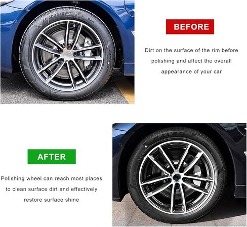 10PCS Buffing Wheel Kit for Drill, Cotton Polishing Pads with 1/4" Hex Shafts, Wheel Shaped Polishing Tool Buffing Pad for Aluminum Stainless Steel Chrome, Car Accessories in Saudi Arabia