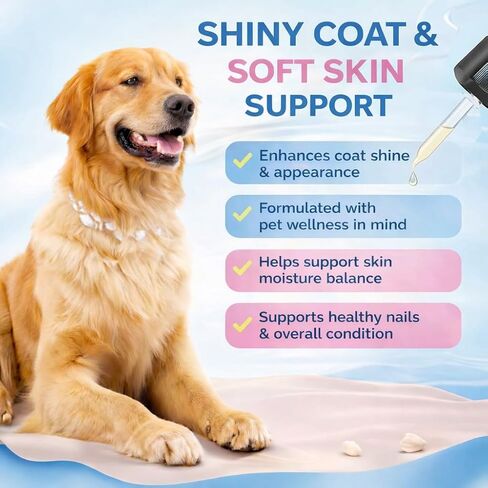 Liquid Collagen for Dogs & Cats – Grass-Fed Collagen Peptides with Biotin, Vitamin C & Hyaluronic Acid, Supports Skin & Coat Health in Saudi Arabia