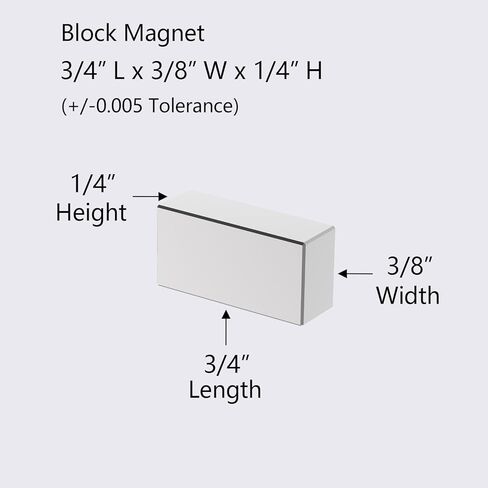 N52-3/4 بوصة طول × 3/8 بوصة عرض × 1/4 بوصة ارتفاع - 16 حزمة، مغناطيس شريط نيوديميوم قوي، مغناطيس كتلة أرضية نادرة قوية، مغناطيس كتلة قوي من النيوديميوم الصناعي شديد التحمل 0.75 × 0.375 × 0.25 بوصة in Kuwait