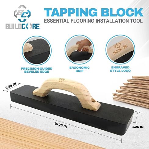 حزمة تركيب الأرضيات الكاملة الجديدة لعام 2026 - كتلة التنصت الاحترافية + أداة قالب مداس الدرج للصفائح، وLVP ولوح الفينيل - مجموعة شديدة التحمل مع رقصة قياس قابلة للتعديل مقاس 8 - 46 بوصة in Kuwait