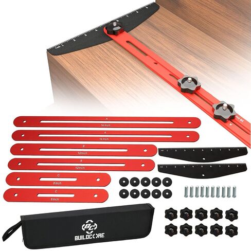 حزمة تركيب الأرضيات الكاملة الجديدة لعام 2026 - كتلة التنصت الاحترافية + أداة قالب مداس الدرج للصفائح، وLVP ولوح الفينيل - مجموعة شديدة التحمل مع رقصة قياس قابلة للتعديل مقاس 8 - 46 بوصة in Kuwait