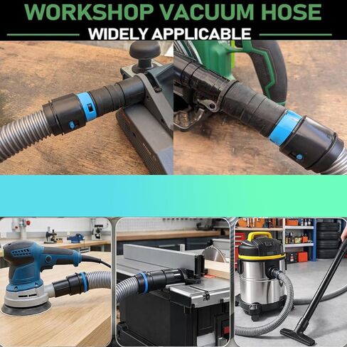 16 FT Shop Vac Hose Extension Kit, Dust Collection Hose Kit With 6 Adapters For Home Shop Vacuums System, Compatible With Major Household Vacuum Cleaner Brands, Silver Gray Vacuum Hose in Kuwait
