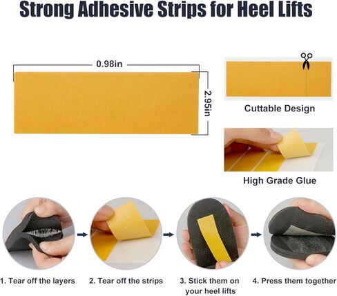 SIIHEA Stickers for Heel Lifts, Strong Adhesive Mesh Strips for Shoe Lifts Uneven Foot, Sticky Tapes for Leg Length Discrepancy Cushions in Kuwait