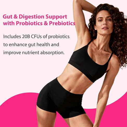 Collagen Powder for Women, Collagen Peptides Powder with Probiotics, Prebiotic Collagen Protein for Skin, Hair, Bone & Joint | 16-in-1 Sugar-Free Formula, Unflavored in Saudi Arabia