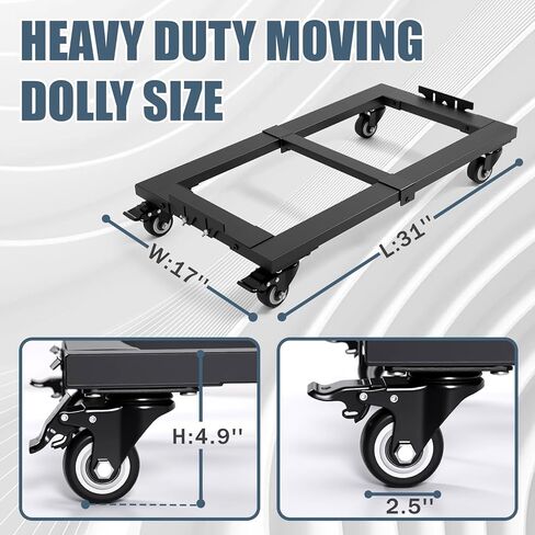 مجموعتان من الأثاث المتحرك بسعة 2300 رطل، 31 بوصة × 17 بوصة، دوللي متدحرجة شديدة التحمل، 4 عجلات مع فرامل، عارضة قابلة للتعديل، حاجز مانع للانزلاق للمستودع، المرآب، نقل المنزل، متجر بيع بالتجزئة in Kuwait