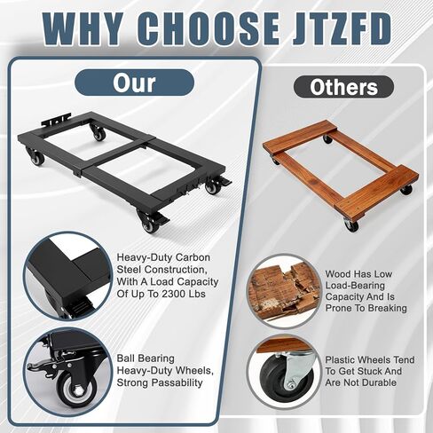 مجموعتان من الأثاث المتحرك بسعة 2300 رطل، 31 بوصة × 17 بوصة، دوللي متدحرجة شديدة التحمل، 4 عجلات مع فرامل، عارضة قابلة للتعديل، حاجز مانع للانزلاق للمستودع، المرآب، نقل المنزل، متجر بيع بالتجزئة in Kuwait