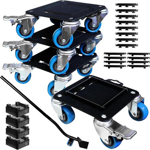 Heavy Duty Furniture Dolly, Furniture Movers with 4 Wheels, Carbon Steel Panel Moving Dolly, 3000 lbs Furniture Lifter Moving Tool Set for Safe Box, Pool Table, Refrigerator, Orange in Kuwait