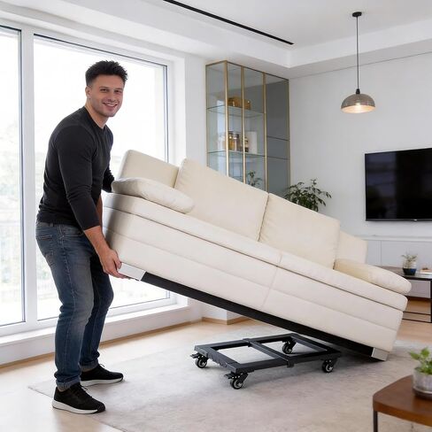 مجموعتان من الأثاث المتحرك بسعة 2300 رطل، 31 بوصة × 17 بوصة، دوللي متدحرجة شديدة التحمل، 4 عجلات مع فرامل، عارضة قابلة للتعديل، حاجز مانع للانزلاق للمستودع، المرآب، نقل المنزل، متجر بيع بالتجزئة in Kuwait