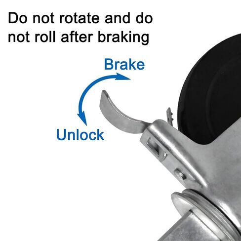 5 Inch Scaffolding Casters, Set of 4 Heavy Duty Baker Scaffold Wheels with Dual Locking Brakes, Rubber Casters Square 1-1/4" Stem Replacement for 6ft Baker Scaffold, 440LBS Capacity per Caster in Kuwait