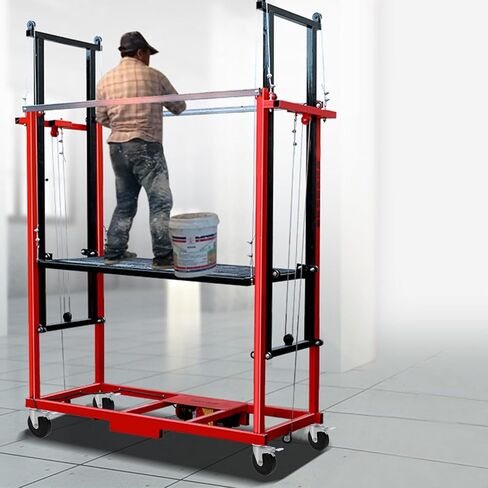 5 Inch Scaffolding Casters, Set of 4 Heavy Duty Baker Scaffold Wheels with Dual Locking Brakes, Rubber Casters Square 1-1/4" Stem Replacement for 6ft Baker Scaffold, 440LBS Capacity per Caster in Kuwait