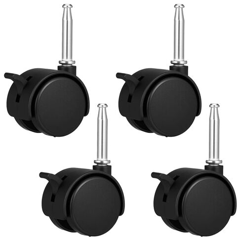 4pcs 1.5 Inch Swivel Caster Wheels Black Office Chair Wheels Replacement 360 Degree Rotatable Rollers Small Black Chair Casters Replacement for Furniture Desk Shelf Cabinet Table (7x38mm) in Saudi Arabia