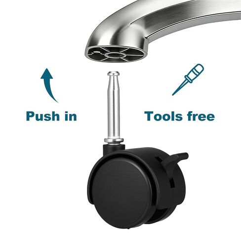 4pcs 1.5 Inch Swivel Caster Wheels Black Office Chair Wheels Replacement 360 Degree Rotatable Rollers Small Black Chair Casters Replacement for Furniture Desk Shelf Cabinet Table (7x38mm) in Saudi Arabia