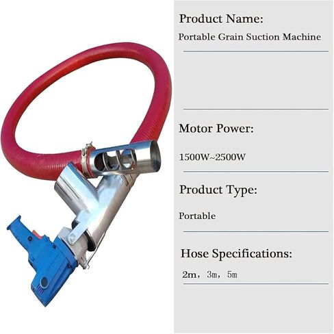 Portable Screw Conveyor with Copper Wire Motor, Stainless Steel Feed Port, Thick Tendon Tube, 2m, for Cement Grain Fertilizer Material Handling (3m) in Saudi Arabia