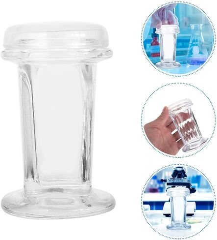 3pcs 60ml Glass Staining Jars with Lid for Microscope Slides, Laboratory Staining Tank for Biology and Pathology Research, Holds 5 Slides, Glass Jar for Scientific Experiments in Kuwait