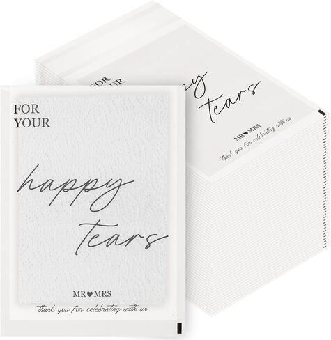 50 pcs Wedding Tissues Packets For Your Happy Tears Tissues Bags Glassine Travel Tissue Size Packets Bulk items for Wedding Guest Welcome Bags Stuffers in Kuwait