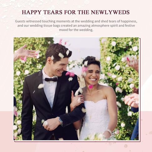 50 pcs Wedding Tissues Packets For Your Happy Tears Tissues Bags Glassine Travel Tissue Size Packets Bulk items for Wedding Guest Welcome Bags Stuffers in Kuwait