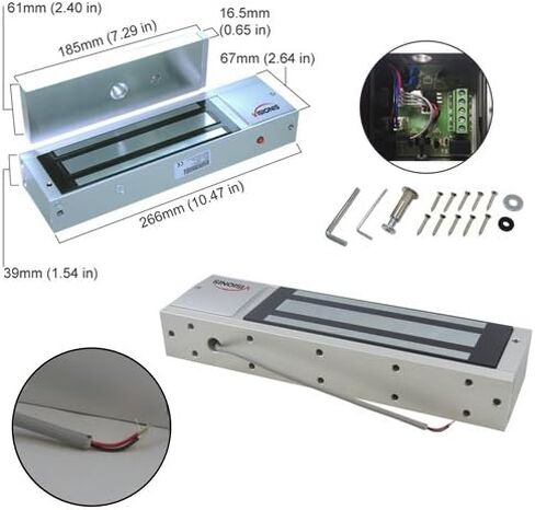 Visionis Indoor 1200LBS 500KG قوة الإمساك قفل الباب الكهرومغناطيسي الخارجي مع مستشعر LED لنظام التحكم في الوصول إلى الباب VIS-ML1200LED 12V 24V in Kuwait