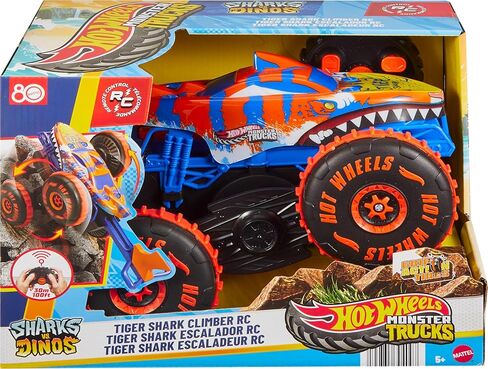 Hot Wheels Monster Trucks Trucks Ademote Toy ، متسلق Shark RC على نطاق واسع مع 3 أوضاع من السباق والتسلق والتقزم in Kuwait