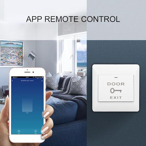 EVTSCAN 12V Access Control Door Exit Button, with WIFI APP Remote, Smart Gate Release Switch Panel, for Commercial Building, Office, School, Hospital in Saudi Arabia