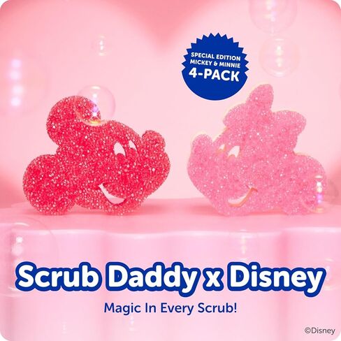 Scrub Daddy Mickey & Minnie Mouse Dish Sponges - Includes 2 Scrub Daddy Kitchen Sponges & 2 Scrub Mommy Dish Scrubbers - Dual-Sided, Odor-Resistant & Scratch-Free - Special Edition Set (4 Count) in Saudi Arabia